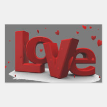 LoVe  - Autocollants En Rectangle
