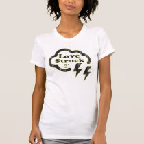 Love struck, retro graphic lightning cloud tee. t-shirts