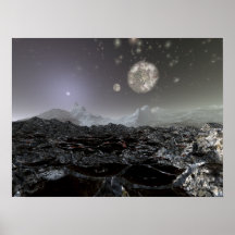 Lueur étrangère de lune de planète posters