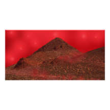 Lumières de ciel rouges photocarte