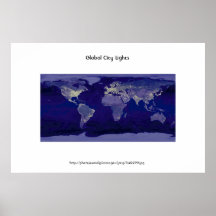Lumières globales de ville affiches