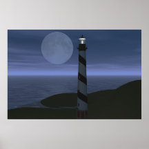 Lune au-dessus de mon Hatteras Affiches