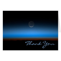 Lune de carte de note de Merci de l'espace