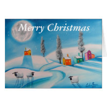 Lune de moutons de Joyeux Noël Cartes
