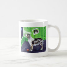 Lune de sourire de Merle de sens australiens bleus Tasse À Café