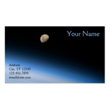 Lune gibbbeuse de carte de visite d'orbite