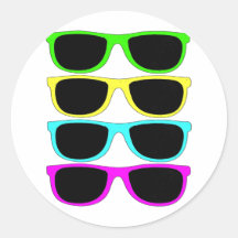 Lunettes de soleil du cru RVB Fluo Adhésifs Ronds