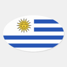 L'Uruguay/drapeau uruguayen Stickers Ovales