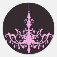 Lustre rose sur l'autocollant noir