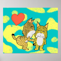 Lynx mignons dans l'amour posters
