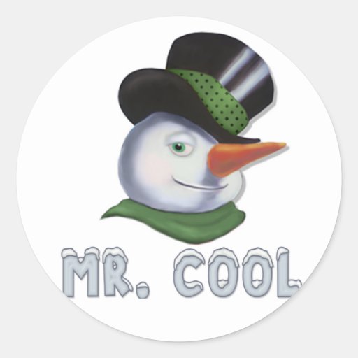 M. Cool - bonhomme de neige Adhésif Rond