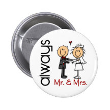 M. & Mevr. Always van het Paar van het Huwelijk va Speld Buttons