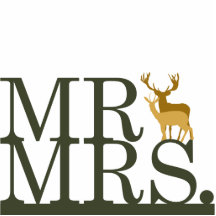 M. & Mevr. Deer Cake Topper Foto Uitsnede