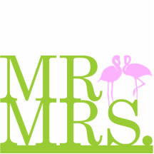 M. & Mevr. Flamingo 2 Cake Topper Foto Uitsneden