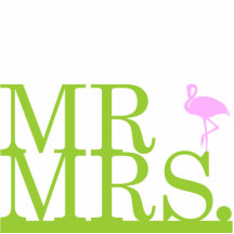 M. & Mevr. Flamingo Cake Topper Uitsneden