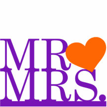 M. & Mevr. Purple & de Oranje Cake Topper van het  Fotobeeldjes