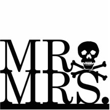 M. & Mevr. Skull Cake Topper Fotobeeldjes