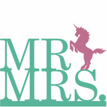 M. & Mevr. Unicorn Cake Topper Acryl Uitsnede