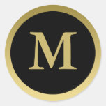 M : : Or élégant du monogramme M et autocollant no