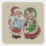 M. vintage Père Noël Couple Autocollants