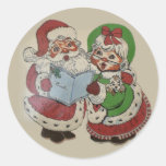 M. vintage Père Noël Couple Autocollants