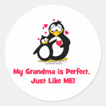 ma grand-maman est parfaite juste comme moi autocollant rond