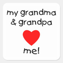 ma grand-maman et grand-papa m'aiment autocollants