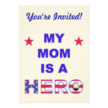Ma maman est un héros cartons d'invitation