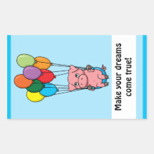 Maak uw dromen ware komen vliegende varkenssticker