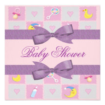 Maan, Harten, & het Baby shower van Girly van het  Persoonlijke Uitnodiging