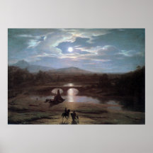 Maanbeschenen Landschap Plaat