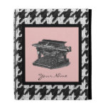 Machine à écrire vintage sur le pied-de-poule, ros coques iPad folio