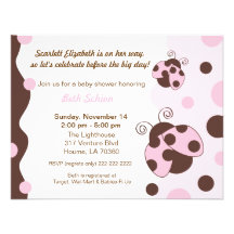Madame Bug Pink et Brown Invitation Personnalisée