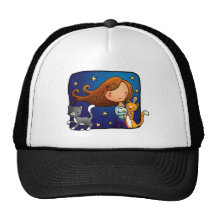 Madame et 2 chats casquettes de camionneur