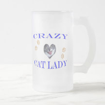 Madame folle Blue de chat Tasse