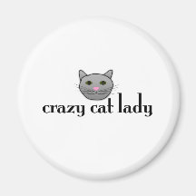 Madame folle de chat aimant pour réfrigérateur