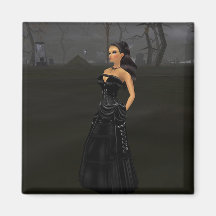 Madame In A Graveyard Magnet de Goth Aimant Pour Réfrigérateur