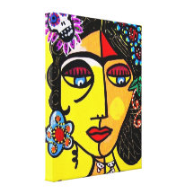 Madame mexicaine Canvas de crâne citrin de sucre Toiles Tendues