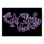 Madame Purple de chat Cartes De Vœux