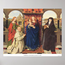 Madonna avec le Carthusians avant janvier Van Eyck Poster
