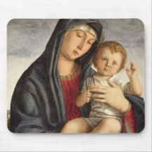 Madonna en Kind (olie op paneel) 2 Muismatten