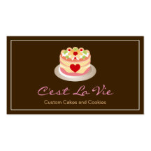 Magasin de boulangerie de dessert de gâteaux et de cartes de visite personnelles
