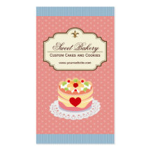 Magasin de boulangerie de dessert de gâteaux et de cartes de visite personnelles