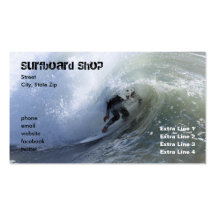 Magasin de planche de surf modèles de cartes de visite