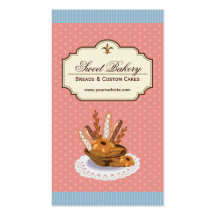 Magasin délicieux fait sur commande de boulangerie cartes de visite personnelles