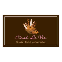 Magasin délicieux fait sur commande de boulangerie carte de visite
