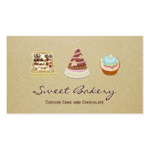 Magasin fait sur commande de boulangerie de chocol cartes de visite personnelles