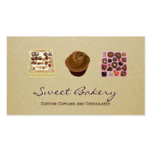 Magasin fait sur commande de boulangerie de chocol cartes de visite personnelles