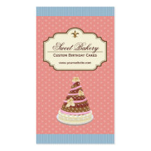 Magasin fait sur commande de boulangerie de desser cartes de visite professionnelles