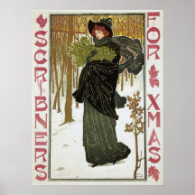 Magazine vintage de Noël de nouveau d'art Affiche